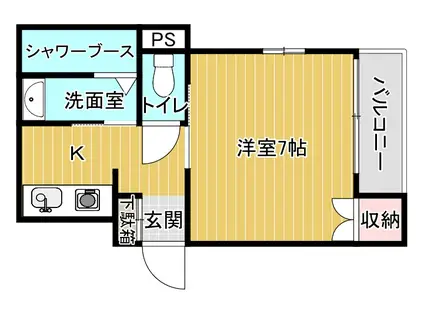N-CUBE 樽屋町(ワンルーム/7階)の間取り写真