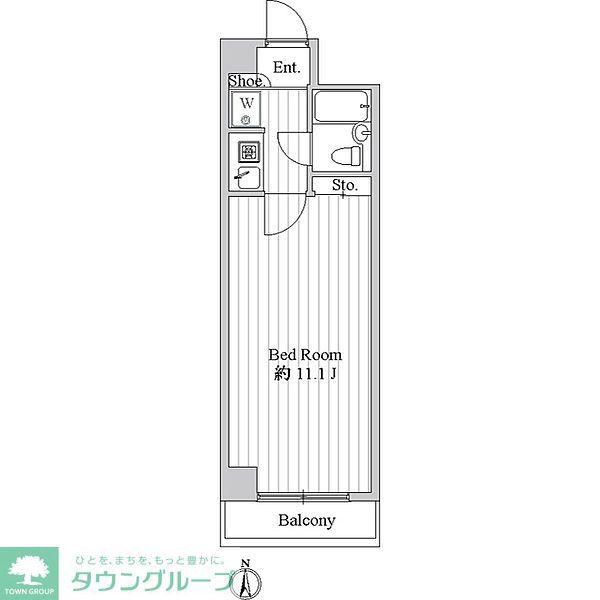 シーサイドビラ鵠沼(1K/2階)の間取り写真
