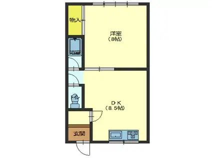 ハイツアスカ(1DK/2階)の間取り写真