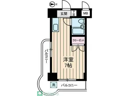 エレガンス綾瀬6(ワンルーム/5階)の間取り写真
