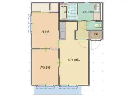 グランドワーク202(2LDK/2階)の間取り写真