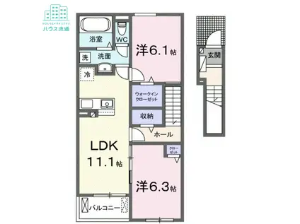 コンフィーエI(2LDK/2階)の間取り写真