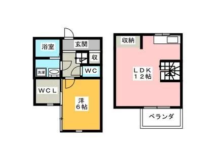 銀生五番館(1LDK/2階)の間取り写真