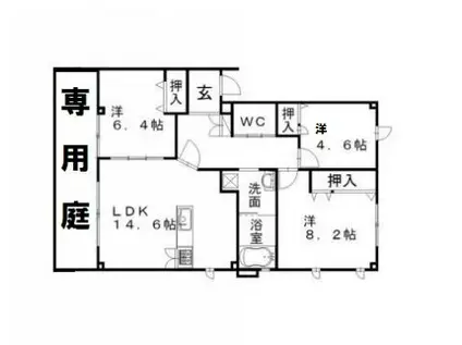 サンツール(3LDK/1階)の間取り写真