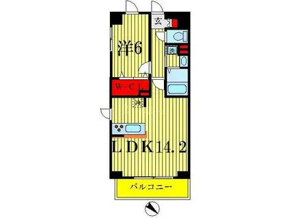 SKY VIEW NT(1LDK/3階)の間取り写真