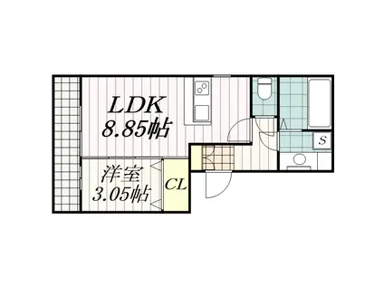 M.A.D Ⅱ(1LDK/3階)の間取り写真