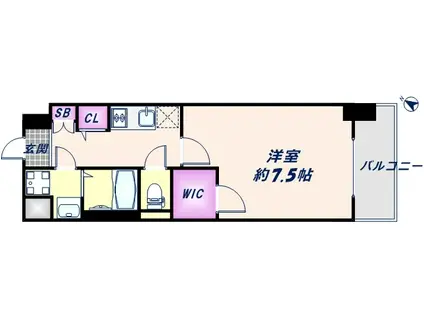 フォーリアライズ大阪ウエストベイ(1K/4階)の間取り写真