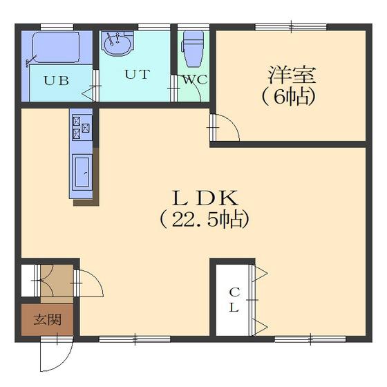 ガーデンASANO(1LDK/1階)の間取り写真