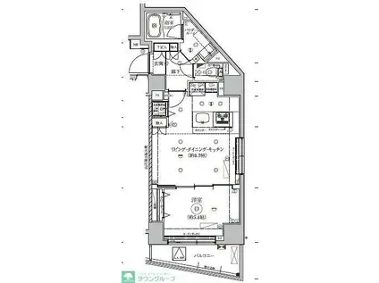 RELUXIA東向島II(1LDK/7階)の間取り写真