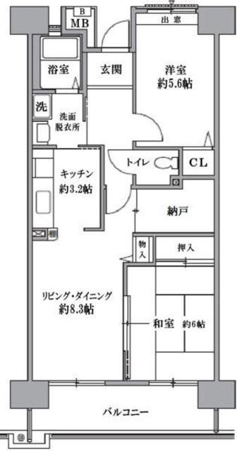 TS GARDEN 清瀬(2SLDK/8階)の間取り写真