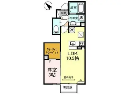 ラ・レガッタ都(1LDK/1階)の間取り写真