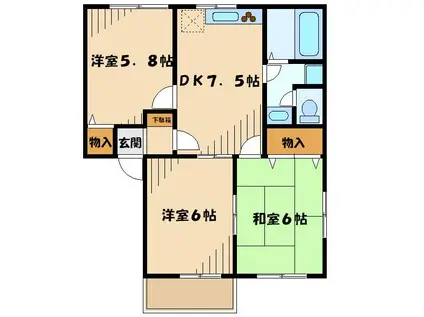 M・Nコーポ(3DK/2階)の間取り写真