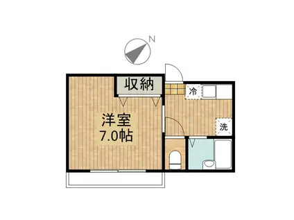 レビアス栗田谷(1K/2階)の間取り写真