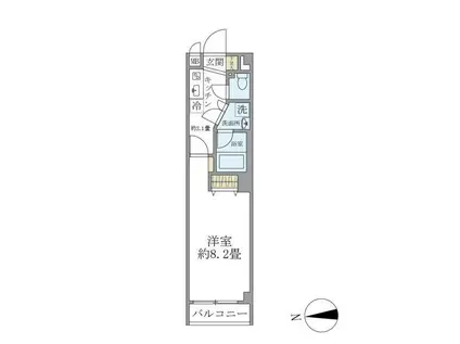 サウダージ自由が丘(1K/1階)の間取り写真