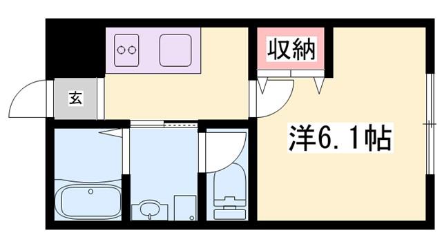 リープラス御着駅前II(1K/2階)の間取り写真
