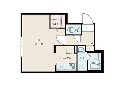 ファランドール大通東I(1K/2階)の間取り写真