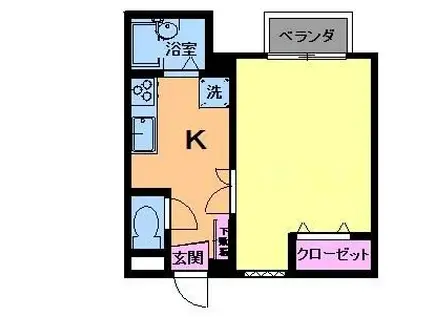 福富ビル(1K/3階)の間取り写真