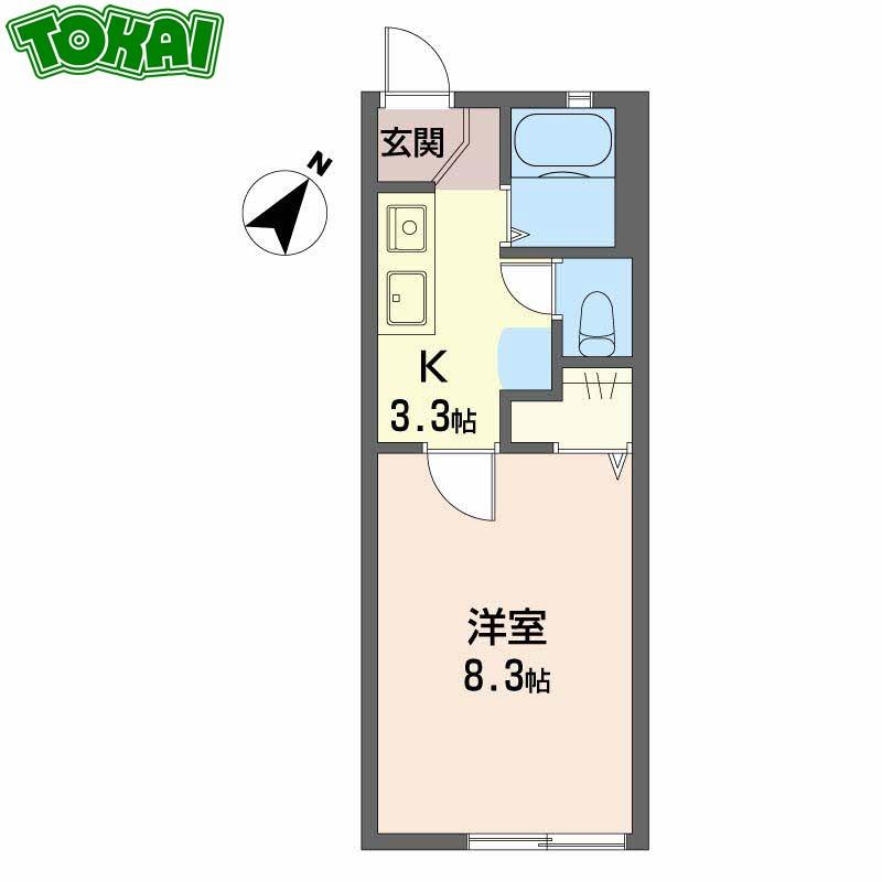 シャルマン山室(1K/1階)の間取り写真