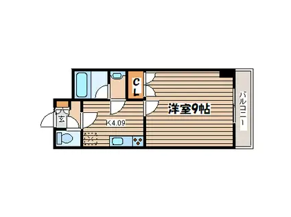 アーバンヒルズ国見(1K/3階)の間取り写真