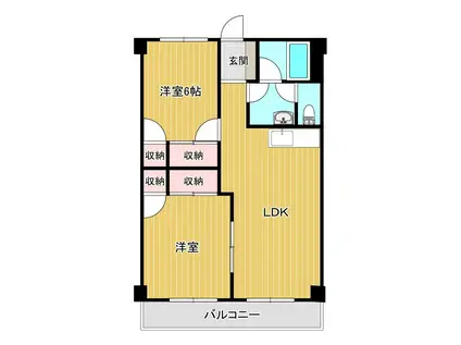 ファーストハイツ今福(2LDK/2階)の間取り写真