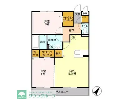 アトリアI(2LDK/2階)の間取り写真