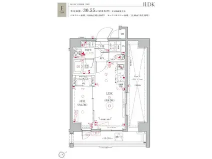 LE A横濱鶴見市場(1LDK/10階)の間取り写真