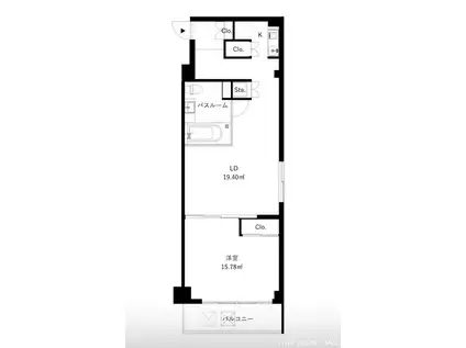 かがやきスクエア(1LDK/7階)の間取り写真