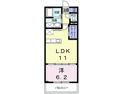 プリムローズ(1LDK/1階)の間取り写真