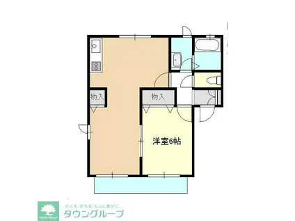 スカイヒルズB(1LDK/1階)の間取り写真