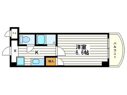 ドエル南本町(1K/3階)の間取り写真