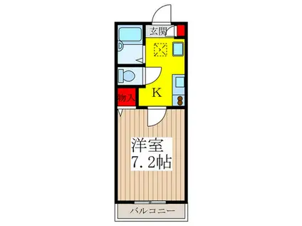 ベリーコート(1K/1階)の間取り写真