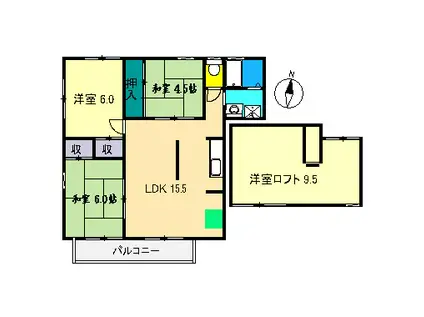 カサグレイズ(3LDK/3階)の間取り写真