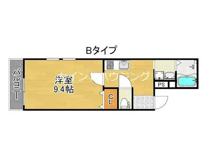 フジパレス北加賀屋II番館(1K/3階)の間取り写真