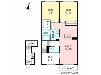 フォレナミユキ A棟(2SLDK/2階)の間取り写真