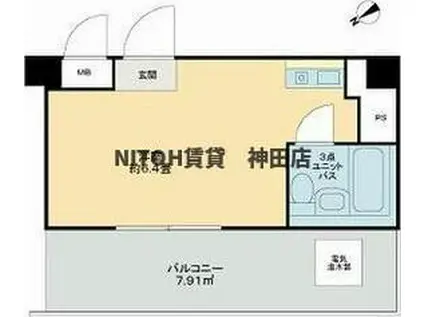 プレジデントハイツ五反田(ワンルーム/10階)の間取り写真