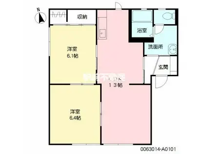 リーブル21A(2LDK/1階)の間取り写真