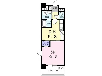 チッタ キャステーロ(1DK/2階)の間取り写真