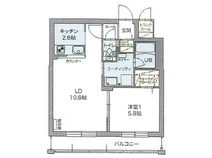 ル・ノール桑園(1LDK/3階)の間取り写真
