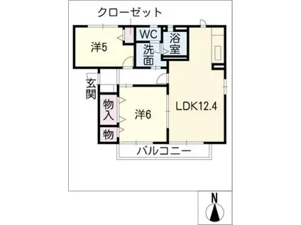 サニーハウス大手(2LDK/1階)の間取り写真