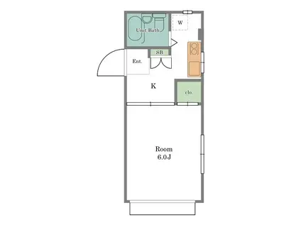 メゾン沙羅(1K/2階)の間取り写真