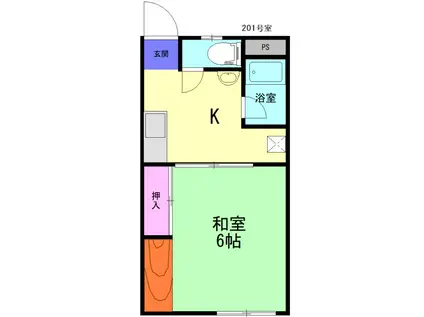 Fアパルトメント皿山町(1K/1階)の間取り写真
