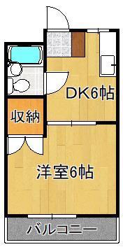 シャルム真鶴(1DK/3階)の間取り写真