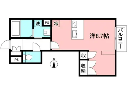 セレ府中(ワンルーム/1階)の間取り写真