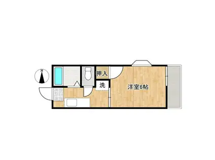 Mハウス(1K/1階)の間取り写真