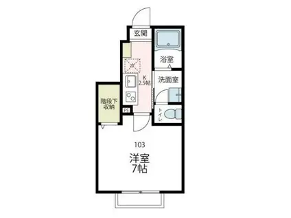 メリーヒルズ(1K/1階)の間取り写真