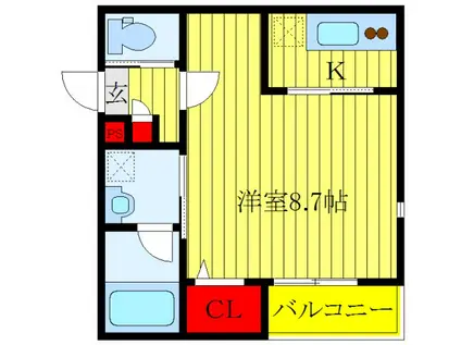 東京メトロ南北線 赤羽岩淵駅 徒歩5分 3階建 築8年(1K/3階)の間取り写真