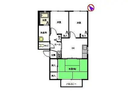 ルポ510 C(3K/2階)の間取り写真