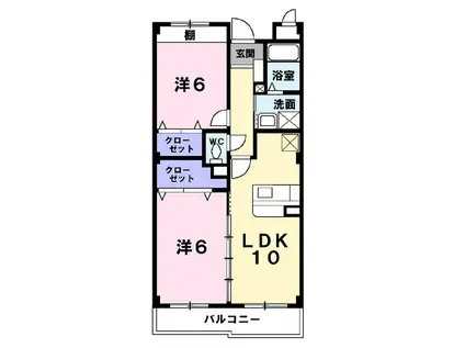 カーサ・プラシード I(2LDK/2階)の間取り写真