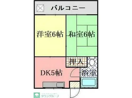 第2フラワーハイツ(2DK/1階)の間取り写真