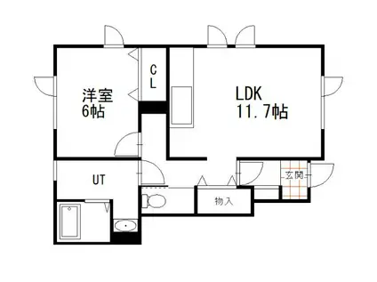 CONFORT昭和(1LDK/1階)の間取り写真
